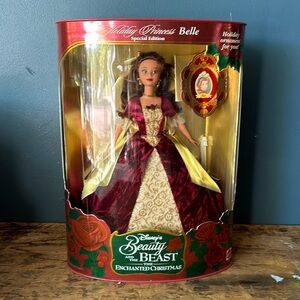 Disney Beauty and The Beast Holiday Princess Belle Barbie Doll